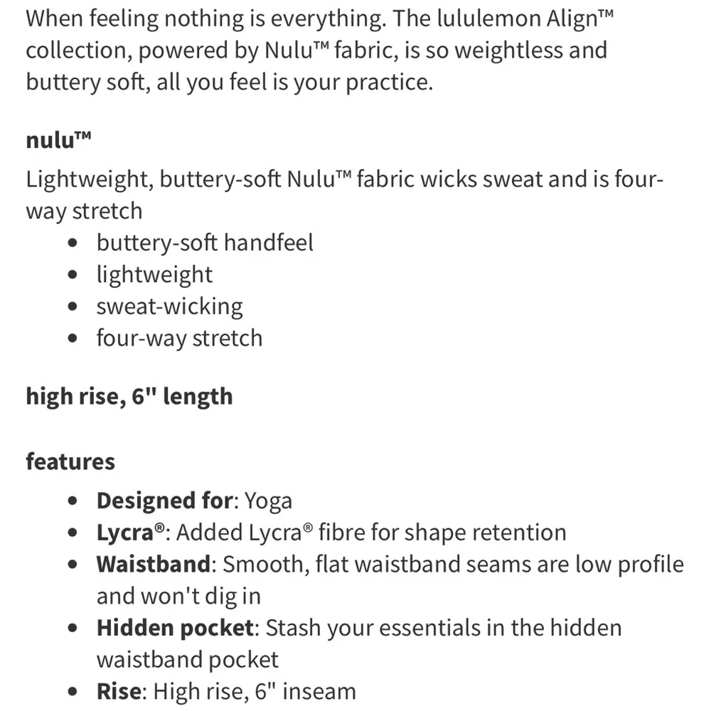 lululemon athletica lululemon align